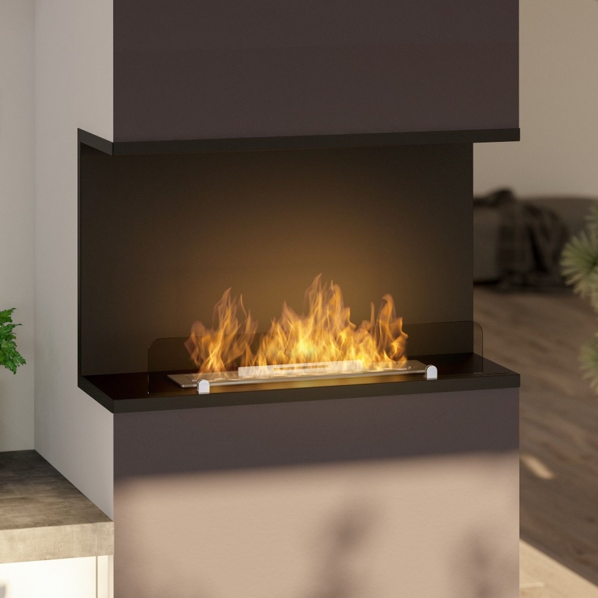 InFire - Lareira embutida BIO 80x45 cm 3kW preta