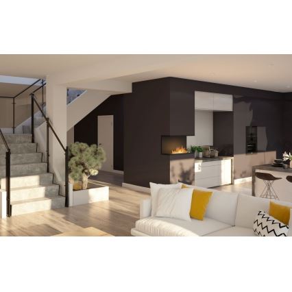 InFire - Lareira embutida BIO 80x45 cm 3kW preta