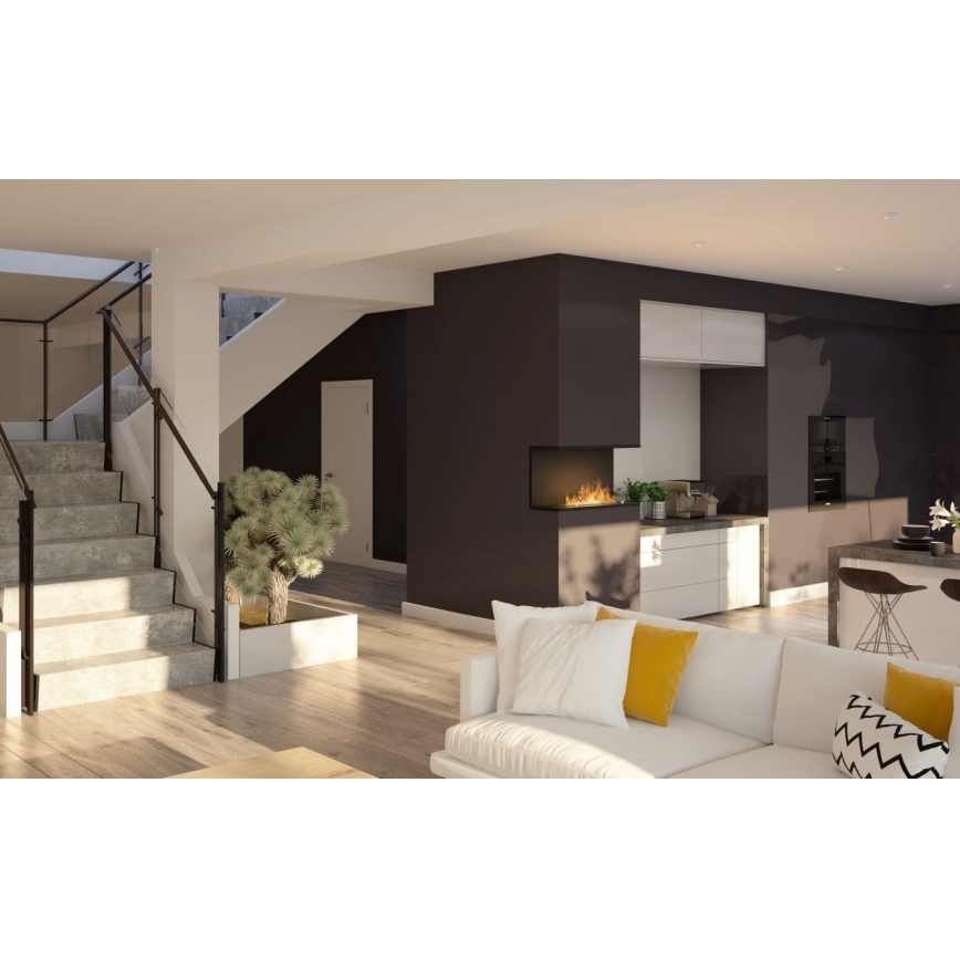 InFire - Lareira embutida BIO 80x45 cm 3kW preta