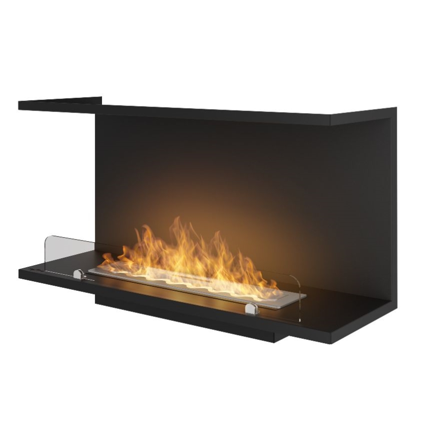 InFire - Lareira embutida BIO 80x45 cm 3kW preta