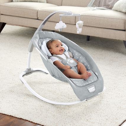 Ingenuity - Espreguiçadeira para bebé com melodia CUDDLE LAMB 3xLR14