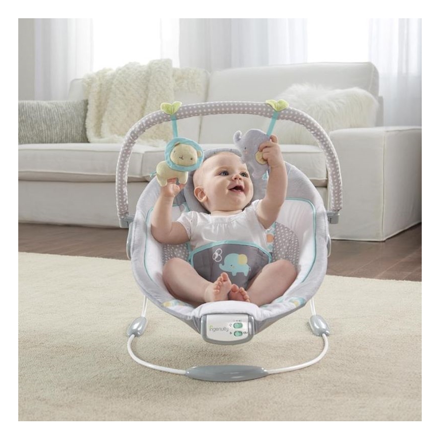 Ingenuity - Espreguiçadeira vibratória para bebé com melodia MORRISON 3xC