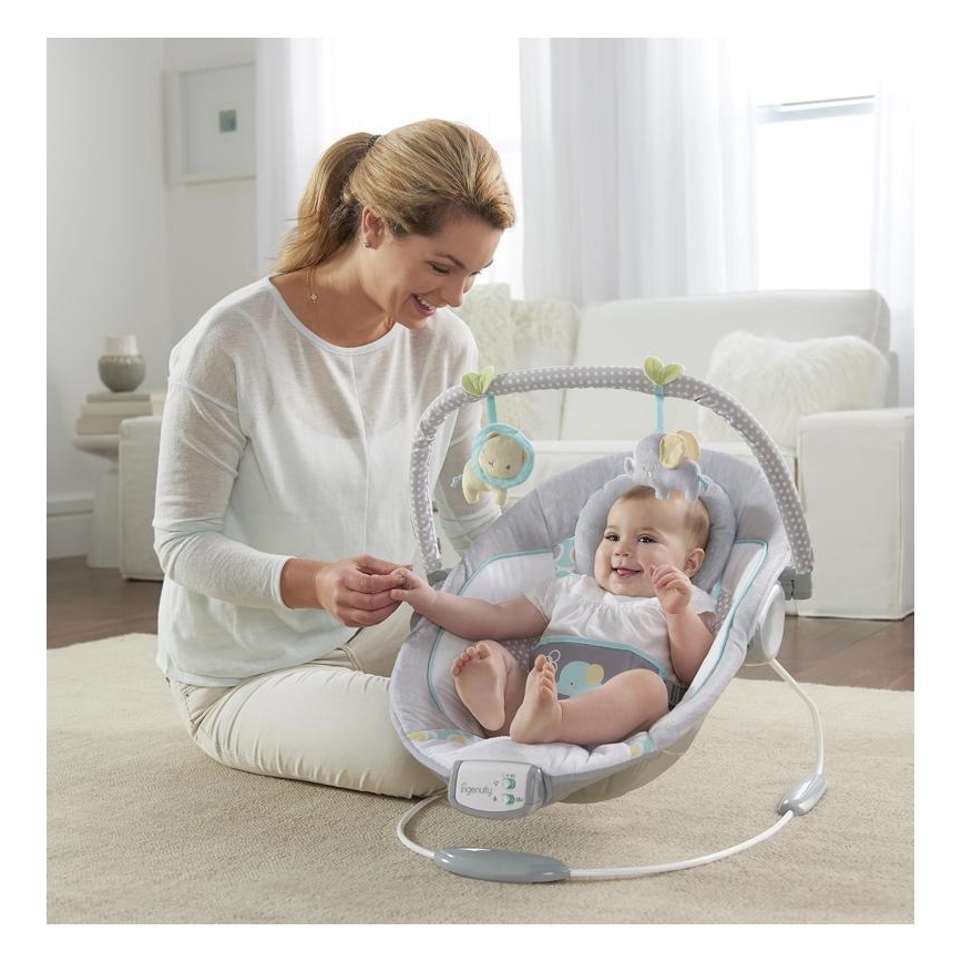 Ingenuity - Espreguiçadeira vibratória para bebé com melodia MORRISON 3xC