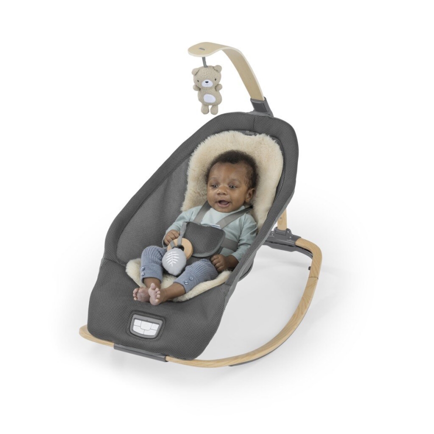 Ingenuity - Espreguiçadeira vibratória para bebé com melodia EVERY SEASON WESLEY 3xC cinza