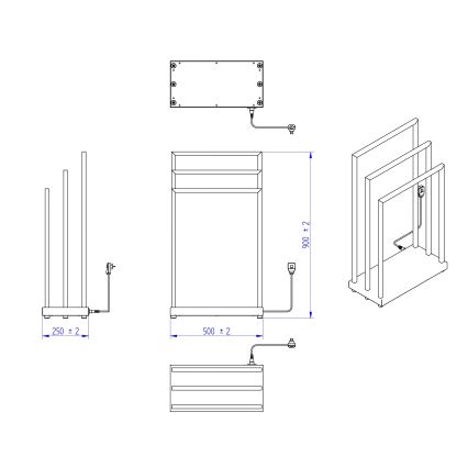 Instal Projekt - Secador elétrico MOBE 105W 90x50 cm branco