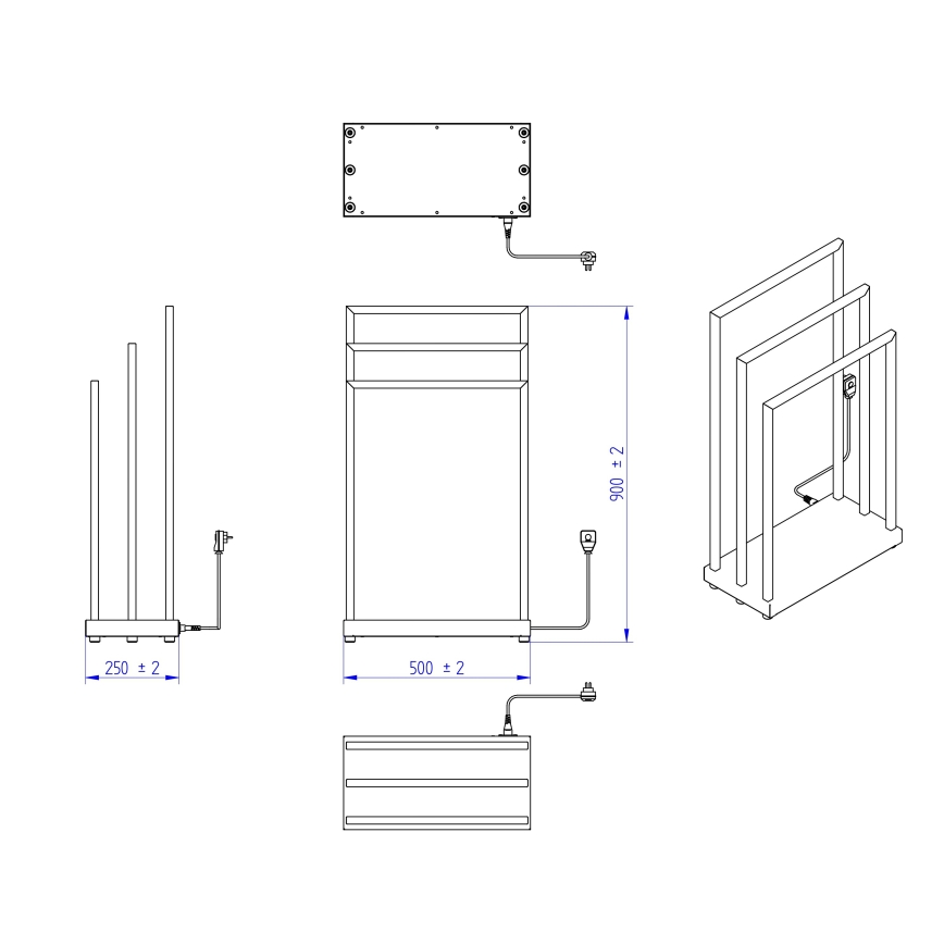 Instal Projekt - Secador elétrico MOBE 105W 90x50 cm branco