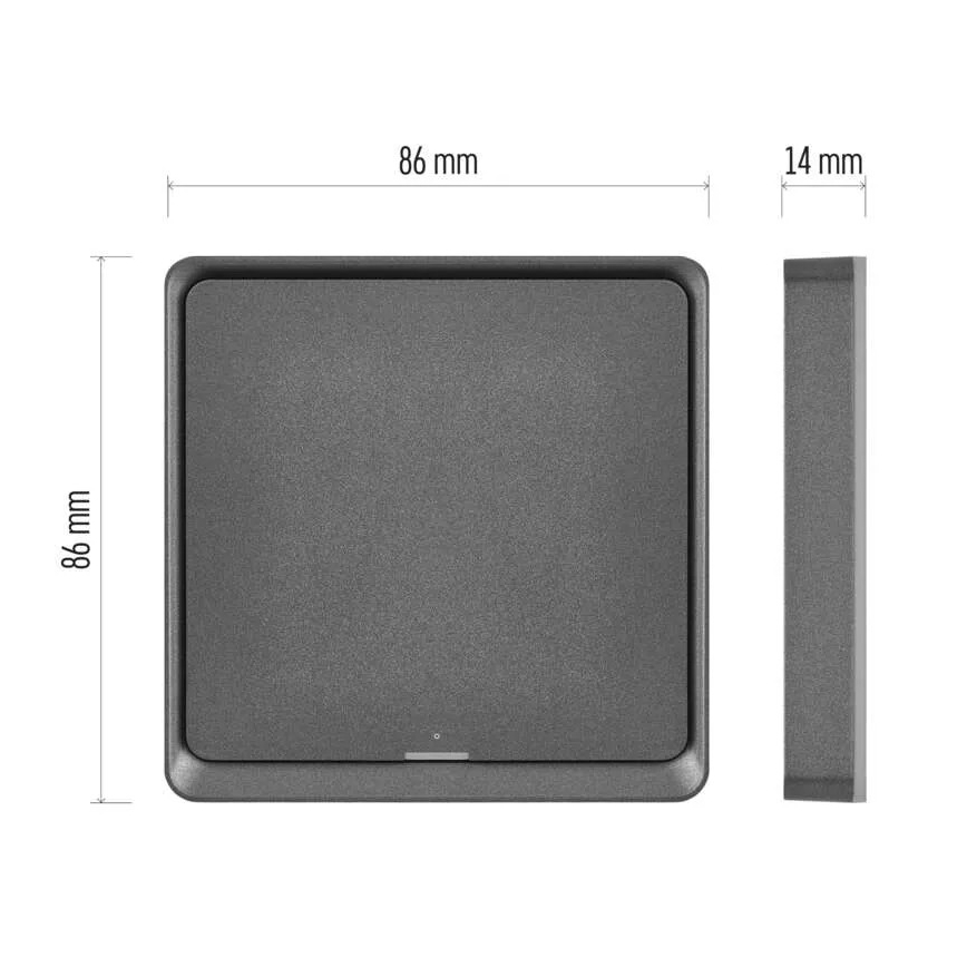 Interruptor 1-botão GoSmart 1xCR2430 Tuya preto