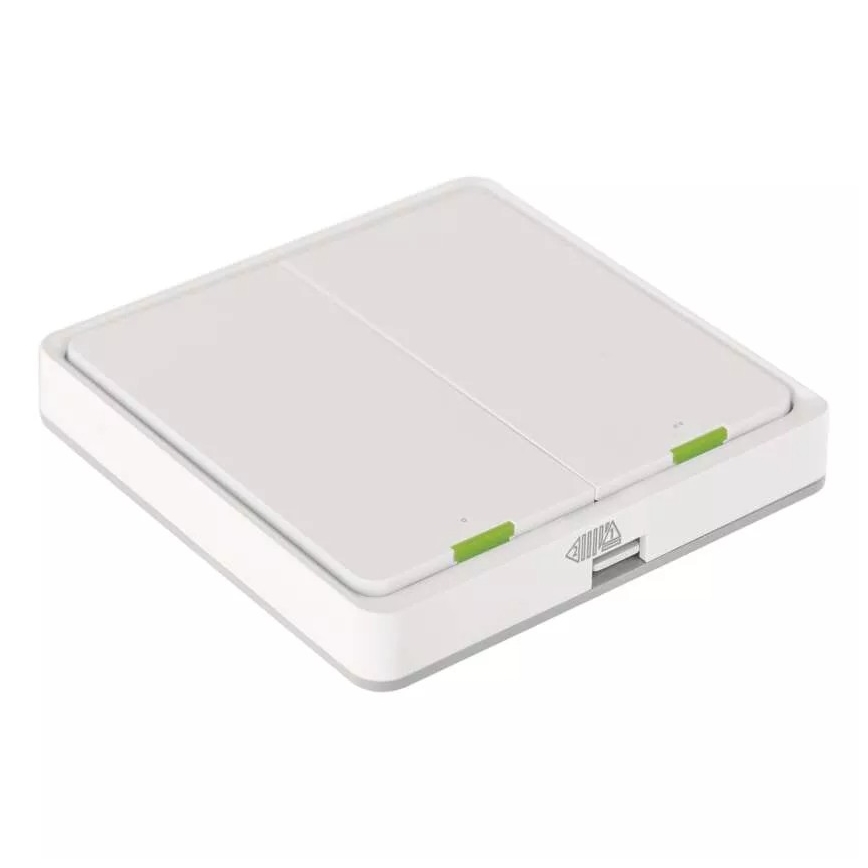 Interruptor 2-botões GoSmart 1xCR2430 Tuya branco