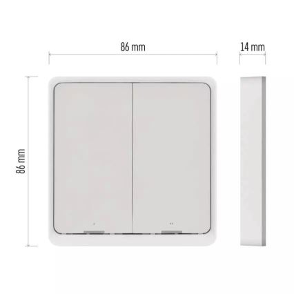 Interruptor 2-botões GoSmart 1xCR2430 Tuya branco