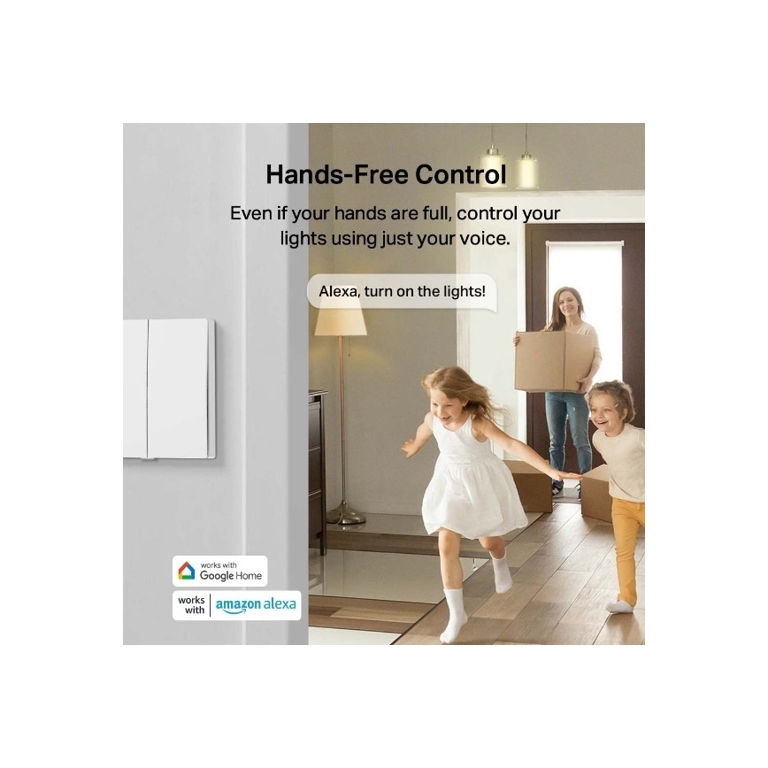 Interruptor de luz inteligente de dois botões 2xAAA