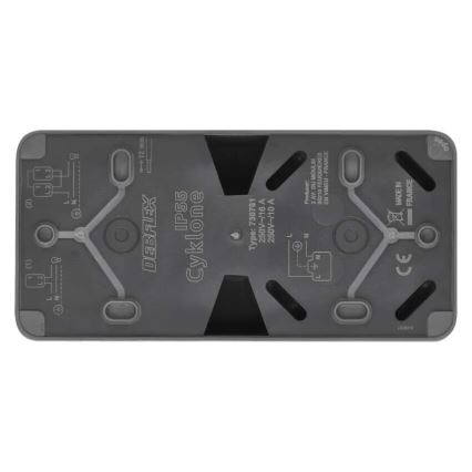 Interruptor doméstico alternado com uma tomada 250V/16A IP55