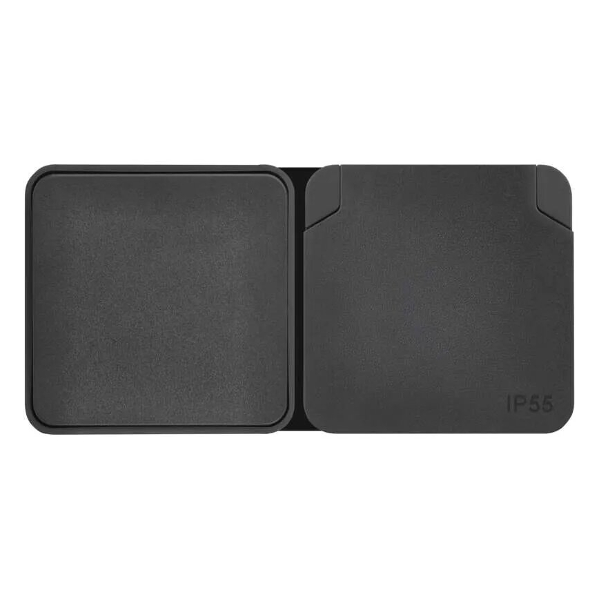 Interruptor doméstico alternado com uma tomada 250V/16A IP55