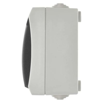 Interruptor doméstico alternado nº 6 com tomada 250V/16A IP44 cinza