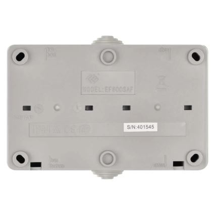 Interruptor doméstico alternado nº 6 com tomada 250V/16A IP44 cinza
