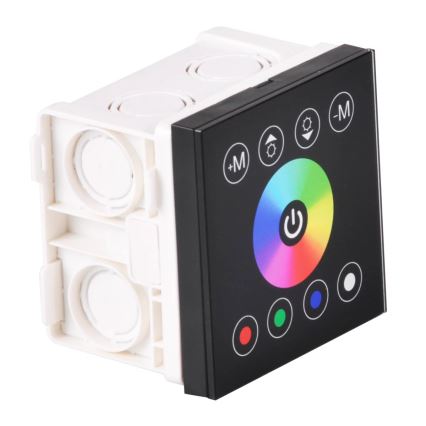 Interruptor táctil com regulador de fluxo luminoso para tiras LED RGBW 12-24V de 4 canais