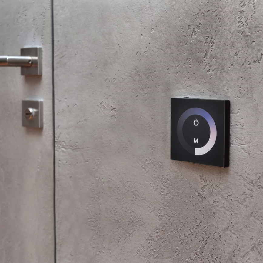 Interruptor táctil com regulador de fluxo luminoso para tiras LED unicolor 12-24V de 4 canais