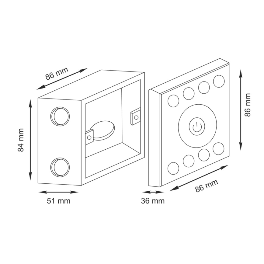 Interruptor táctil com regulador de fluxo luminoso para tiras LED unicolor 12-24V de 4 canais