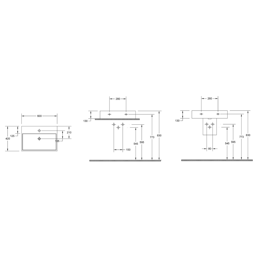 Isvea - Lavatório de bancada PURITY 60x42 cm cerâmica/branco