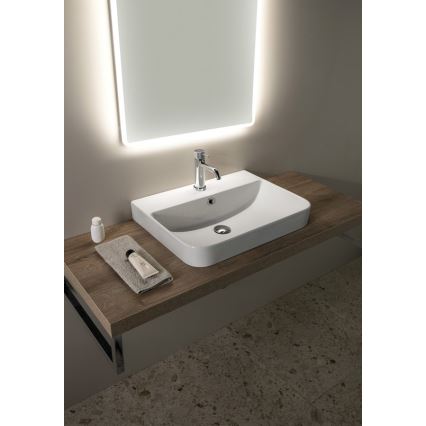Isvea - Lavatório de bancada SOTT AQUA 57x44 cm cerâmica/branco