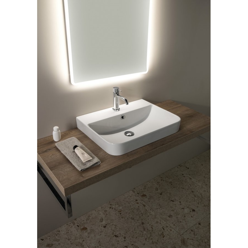 Isvea - Lavatório de bancada SOTT AQUA 57x44 cm cerâmica/branco