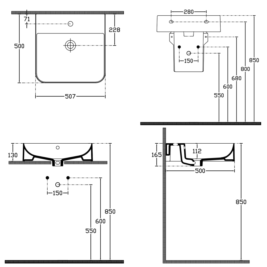 Isvea - Lavatório de bancada/suspenso SOTT AQUA 50x50 cm cerâmica/branco