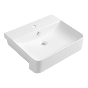 Isvea - Lavatório semi-encastrado SOTT AQUA 59x49 cm cerâmica/branco