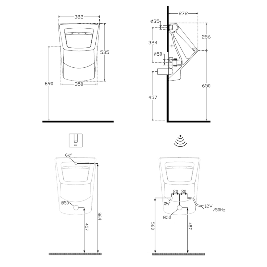 Isvea - Pisoár PURITY branco