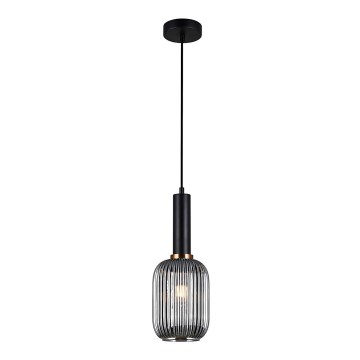 ITALUX - Candeeiro de teto suspenso ANTIOLA 1xE27/40W/230V diâmetro 15 cm preto