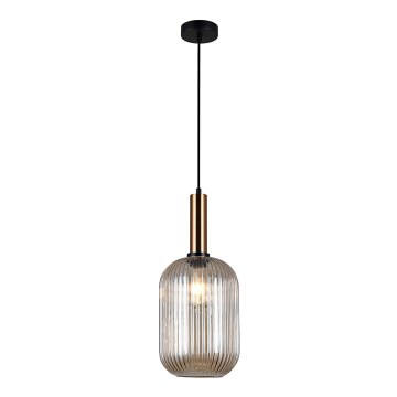 ITALUX - Candeeiro de teto suspenso ANTIOLA 1xE27/40W/230V diâmetro 20 cm bronze