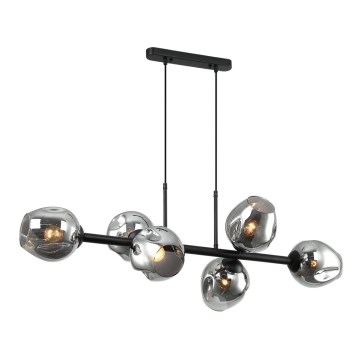ITALUX - Candelabro suspenso BORGO 6xE27/40W/230V preto