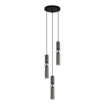 ITALUX - Candelabro suspenso ISIDORA 3xGU10/25W/230V antracite/cromado