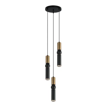 ITALUX - Candelabro suspenso ISIDORA 3xGU10/25W/230V preto/bronze