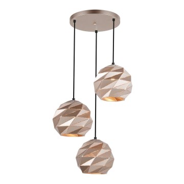 ITALUX - Candelabro suspenso PALERMO 3xE27/40W/230V Rosa dourado