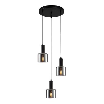 ITALUX - Candelabro suspenso SANTIA 3xE27/40W/230V preto