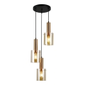 ITALUX - Candelabro suspenso SARDO 3xE27/40W/230V preto/latão