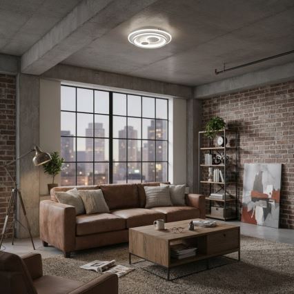 ITALUX - Candeeiro de teto LED dimerizável PARCO LED/55W/230V 3000-6500K diâmetro 50 cm branco + comando remoto