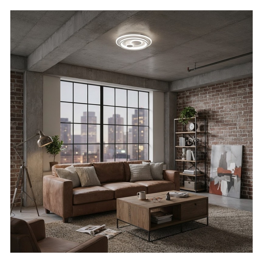 ITALUX - Candeeiro de teto LED dimerizável PARCO LED/55W/230V 3000-6500K diâmetro 50 cm branco + comando remoto