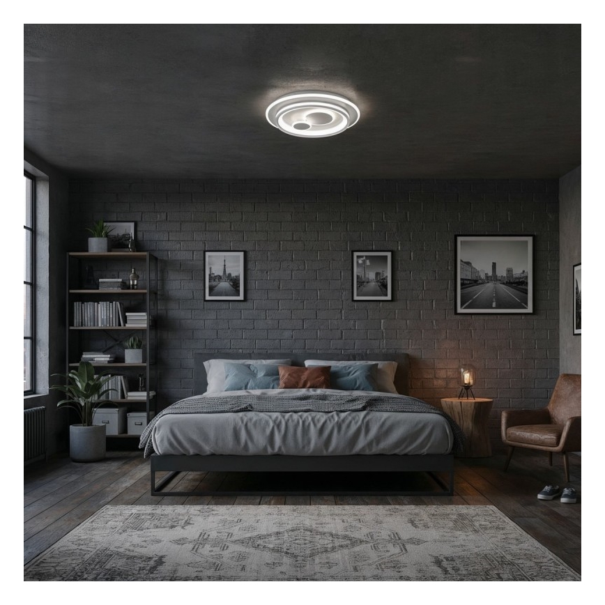 ITALUX - Candeeiro de teto LED dimerizável PARCO LED/55W/230V 3000-6500K diâmetro 50 cm branco + comando remoto