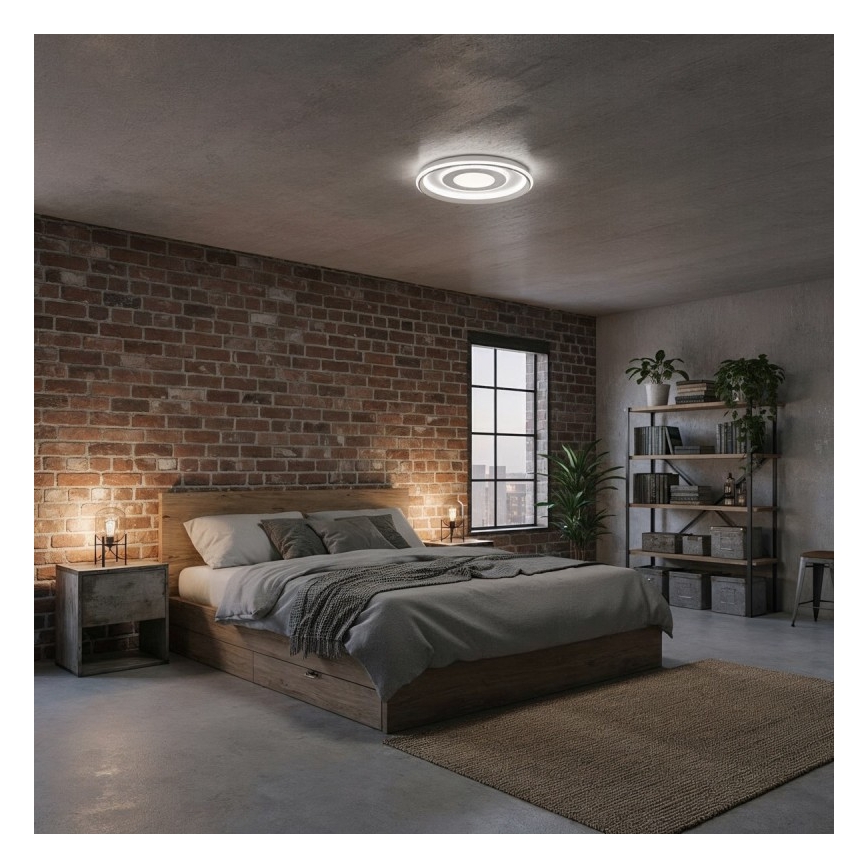 ITALUX - Candeeiro de tecto LED dimerizável SIMNI LED/55W/230V 3000-6500K Ø 50 cm branco + comando remoto