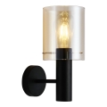 ITALUX - Iluminação de parede SARDO 1xE27/40W/230V preto/dourada