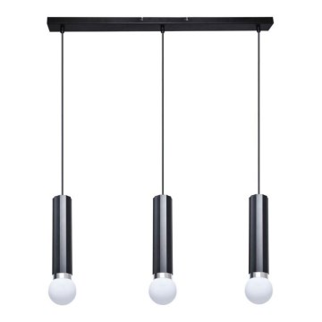 ITALUX - Lustre em cabo MACERA 3xE27/40W/230V preto