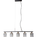 ITALUX - Lustre suspenso por cabo SIMONA 5xE14/40W/230V preto/dourado