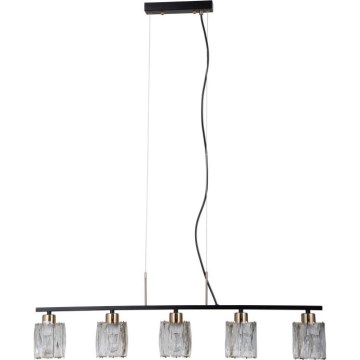 ITALUX - Lustre suspenso por cabo SIMONA 5xE14/40W/230V preto/dourado