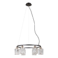 ITALUX - Lustre suspenso por cabo SIMONA 6xE14/40W/230V preto/dourado