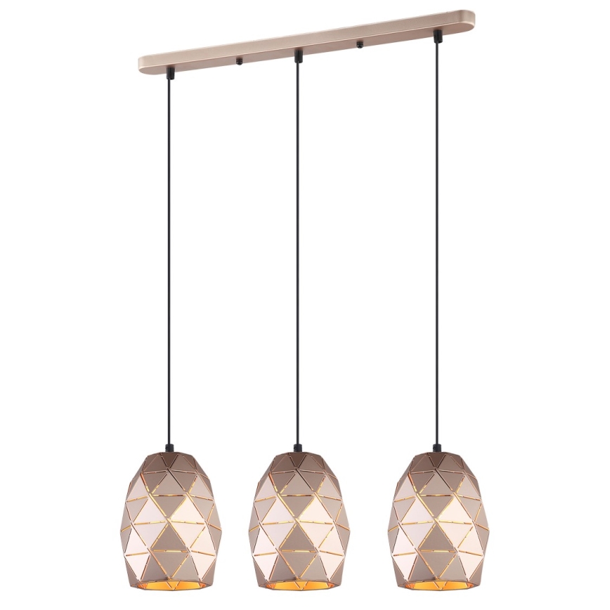 ITALUX - Candelabro suspenso HARLEY 3xE27/40W/230V Rosa dourado
