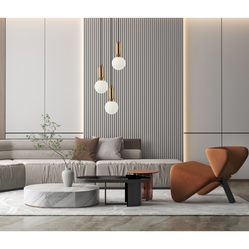 ITALUX - Candeeiro de teto suspenso ALDEVA 3xE27/40W/230V preto/bronze