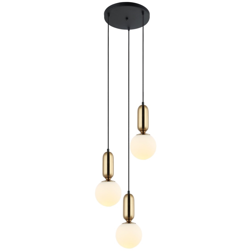 ITALUX - Candeeiro de teto suspenso ALDEVA 3xE27/40W/230V preto/bronze