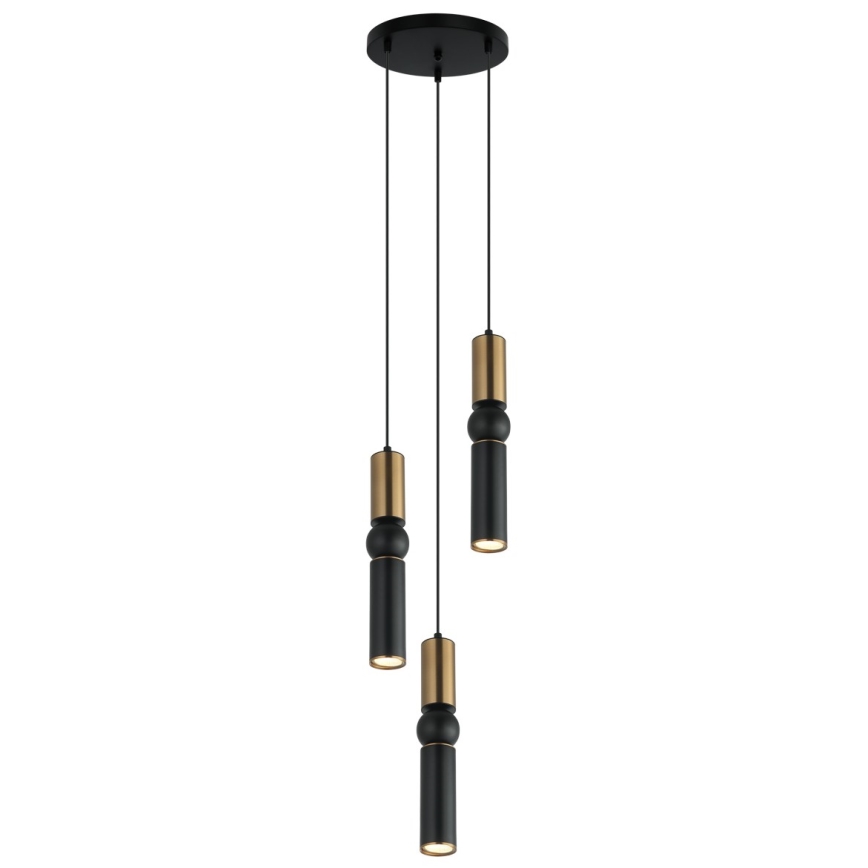 ITALUX - Candelabro suspenso ISIDORA 3xGU10/25W/230V preto/bronze