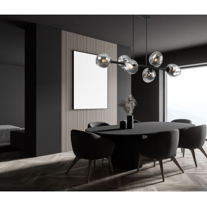 ITALUX - Candelabro suspenso BORGO 6xE27/40W/230V preto