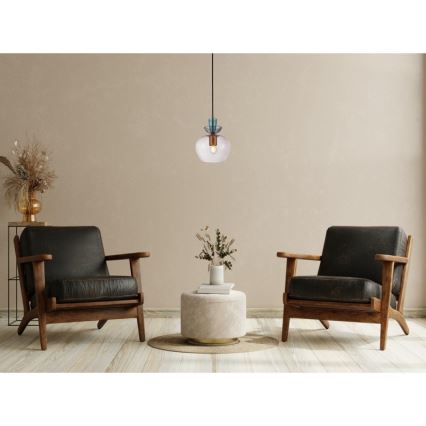 ITALUX - Lustre suspenso em cabo FANDA 1xE27/40W/230V dourado/cinza fumê